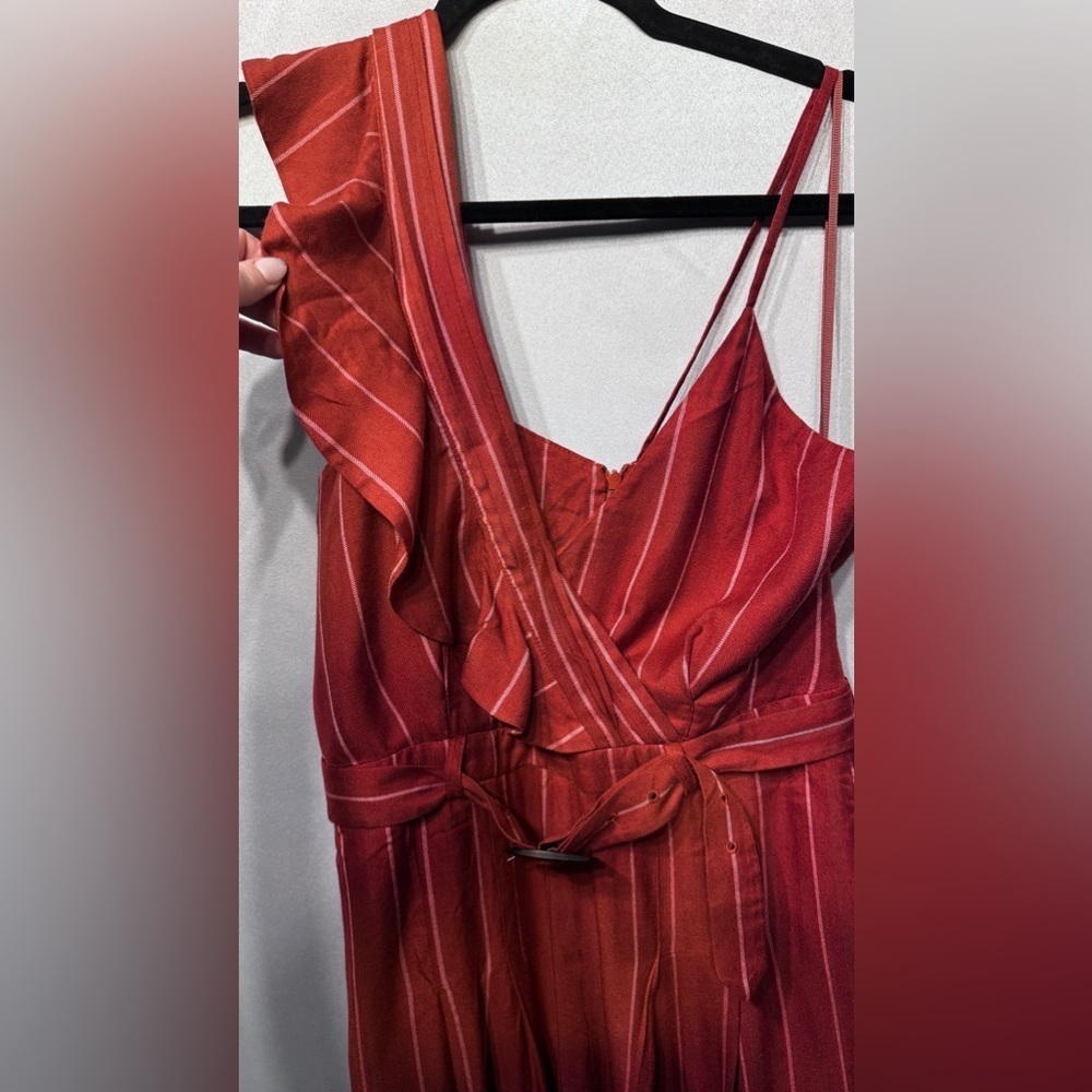Three Floor Rent the Runway Stripe one shoulder Margaux jumpsuit Sz 6 $360 - Picture 10 of 13